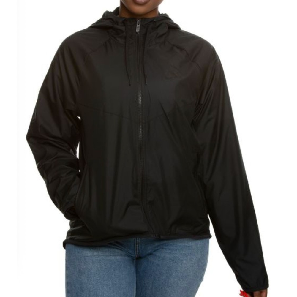 NIKE BLACK WINDRUNNER Windbreaker Jacket HOOD BACK VENT FULL ZIP Mesh Lined S